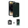 MARSİLYAN™- iPhone 15 Pro Max Kılıf Vadi Çizgi Prime - Şeffaf 360 Full Body Arka Koruyucu + PVD Metal Kamera Lens - TU