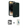 MARSİLYAN™- iPhone 15 Pro Max Kılıf Vadi Çizgi Prime - Şeffaf Pasifik Cam Ekran Koruyucu + PVD Metal Kamera Lens - GS