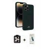 MARSİLYAN™- iPhone 15 Pro Max Kılıf Vadi Çizgi Prime - Şeffaf Pasifik Cam Ekran Koruyucu + PVD Metal Kamera Lens - TU
