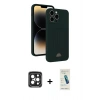 MARSİLYAN™- iPhone 15 Pro Max Kılıf Vadi Çizgi Prime - Şeffaf Pasifik Cam Ekran Koruyucu + PVD Metal Kamera Lens - SH