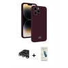MARSİLYAN™- iPhone 15 Pro Max Kılıf Vadi Çizgi Prime - Şeffaf Pasifik Cam Ekran Koruyucu + Raze Metal Kamera Lens - GS