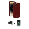 MARSİLYAN™- iPhone 15 Pro Max Kılıf Vadi Çizgi Prime - Siyah 360 Mat Full Body Arka Koruyucu + Raze Metal Kamera Lens - GS