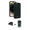 MARSİLYAN™- iPhone 15 Pro Max Kılıf Vadi Çizgi Prime - Siyah 360 Mat Full Body Arka Koruyucu + Raze Metal Kamera Lens - GS