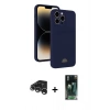MARSİLYAN™- iPhone 15 Pro Max Kılıf Vadi Çizgi Prime - Siyah 360 Mat Full Body Arka Koruyucu + Raze Metal Kamera Lens - GS