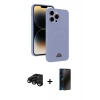 MARSİLYAN™- iPhone 15 Pro Max Kılıf Vadi Çizgi Prime - Siyah 3D Antistatik Hayalet Cam Ekran Koruyucu + Raze Metal Kamera Lens - SH