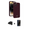 MARSİLYAN™- iPhone 15 Pro Max Kılıf Vadi Çizgi Prime - Siyah 3D Antistatik Hayalet Cam Ekran Koruyucu + Raze Metal Kamera Lens - SH