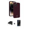MARSİLYAN™- iPhone 15 Pro Max Kılıf Vadi Çizgi Prime - Siyah 3D Antistatik Hayalet Cam Ekran Koruyucu + Raze Metal Kamera Lens - GS