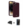 MARSİLYAN™- iPhone 15 Pro Max Kılıf Vadi Çizgi Prime - Siyah 3D Antistatik Hayalet Cam Ekran Koruyucu + Raze Metal Kamera Lens - TMGI