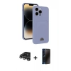 MARSİLYAN™- iPhone 15 Pro Max Kılıf Vadi Çizgi Prime - Siyah 3D Antistatik Hayalet Cam Ekran Koruyucu + Raze Metal Kamera Lens - GS