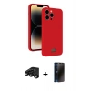 MARSİLYAN™- iPhone 15 Pro Max Kılıf Vadi Çizgi Prime - Siyah 3D Antistatik Hayalet Cam Ekran Koruyucu + Raze Metal Kamera Lens - SH