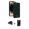 MARSİLYAN™- iPhone 15 Pro Max Kılıf Vadi Çizgi Prime - Siyah 3D Antistatik Hayalet Cam Ekran Koruyucu + Raze Metal Kamera Lens - GS
