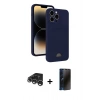 MARSİLYAN™- iPhone 15 Pro Max Kılıf Vadi Çizgi Prime - Siyah 3D Antistatik Hayalet Cam Ekran Koruyucu + Raze Metal Kamera Lens - GS