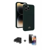 MARSİLYAN™- iPhone 15 Pro Max Kılıf Vadi Çizgi Prime - Siyah 3D Antistatik Mat Seramik Nano Ekran Koruyucu + Raze Metal Kamera Lens - TMGI