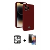MARSİLYAN™- iPhone 15 Pro Max Kılıf Vadi Çizgi Prime - Siyah 3D Antistatik Mat Seramik Nano Ekran Koruyucu + PVD Metal Kamera Lens - GS
