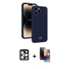 MARSİLYAN™- iPhone 15 Pro Max Kılıf Vadi Çizgi Prime - Siyah 3D Antistatik Mat Seramik Nano Ekran Koruyucu + PVD Metal Kamera Lens - LT