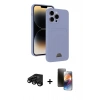 MARSİLYAN™- iPhone 15 Pro Max Kılıf Vadi Çizgi Prime - Siyah 3D Antistatik Mat Seramik Nano Ekran Koruyucu + Raze Metal Kamera Lens - SH