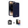 MARSİLYAN™- iPhone 15 Pro Max Kılıf Vadi Çizgi Prime - Siyah 3D Antistatik Mat Seramik Nano Ekran Koruyucu + PVD Metal Kamera Lens - TU