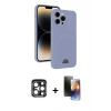 MARSİLYAN™- iPhone 15 Pro Max Kılıf Vadi Çizgi Prime - Siyah 3D Antistatik Mat Seramik Nano Ekran Koruyucu + PVD Metal Kamera Lens - LT