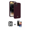 MARSİLYAN™- iPhone 15 Pro Max Kılıf Vadi Çizgi Prime - Siyah 3D Antistatik Mat Seramik Nano Ekran Koruyucu + PVD Metal Kamera Lens - LT