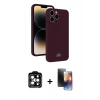 MARSİLYAN™- iPhone 15 Pro Max Kılıf Vadi Çizgi Prime - Siyah 3D Antistatik Mat Seramik Nano Ekran Koruyucu + PVD Metal Kamera Lens - TU