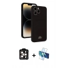 MARSİLYAN™- iPhone 15 Pro Max Kılıf Vadi Çizgi Prime - Siyah 3D Antistatik Seramik Nano Ekran Koruyucu + PVD Metal Kamera Lens - TU