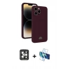 MARSİLYAN™- iPhone 15 Pro Max Kılıf Vadi Çizgi Prime - Siyah 3D Antistatik Seramik Nano Ekran Koruyucu + PVD Metal Kamera Lens - GI