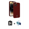 MARSİLYAN™- iPhone 15 Pro Max Kılıf Vadi Çizgi Prime - Siyah 3D Antistatik Seramik Nano Ekran Koruyucu + PVD Metal Kamera Lens - TU