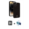 MARSİLYAN™- iPhone 15 Pro Max Kılıf Vadi Çizgi Prime - Siyah 3D Antistatik Seramik Nano Ekran Koruyucu + PVD Metal Kamera Lens - GI
