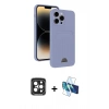 MARSİLYAN™- iPhone 15 Pro Max Kılıf Vadi Çizgi Prime - Siyah 3D Antistatik Seramik Nano Ekran Koruyucu + PVD Metal Kamera Lens - SH