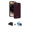 MARSİLYAN™- iPhone 15 Pro Max Kılıf Vadi Çizgi Prime - Siyah 3D Antistatik Seramik Nano Ekran Koruyucu + Raze Metal Kamera Lens - SH