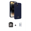 MARSİLYAN™- iPhone 15 Pro Max Kılıf Vadi Çizgi Prime - Siyah Bilvis 0.18mm Plus Cam Ekran Koruyucu + PVD Metal Kamera Lens - TU