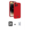 MARSİLYAN™- iPhone 15 Pro Max Kılıf Vadi Çizgi Prime - Siyah Bilvis 0.18mm Plus Cam Ekran Koruyucu + PVD Metal Kamera Lens - GI