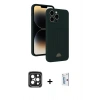 MARSİLYAN™- iPhone 15 Pro Max Kılıf Vadi Çizgi Prime - Siyah Bilvis 0.18mm Plus Cam Ekran Koruyucu + PVD Metal Kamera Lens - SH