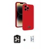 MARSİLYAN™- iPhone 15 Pro Max Kılıf Vadi Çizgi Prime - Siyah Bilvis 0.18mm Plus Cam Ekran Koruyucu + PVD Metal Kamera Lens - TU