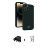 MARSİLYAN™- iPhone 15 Pro Max Kılıf Vadi Çizgi Prime - Siyah Bilvis 0.18mm Plus Cam Ekran Koruyucu + Raze Metal Kamera Lens - SH