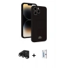 MARSİLYAN™- iPhone 15 Pro Max Kılıf Vadi Çizgi Prime - Siyah Bilvis 0.18mm Plus Cam Ekran Koruyucu + Raze Metal Kamera Lens - SH