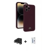 MARSİLYAN™- iPhone 15 Pro Max Kılıf Vadi Çizgi Prime - Siyah Bilvis 0.18mm Plus Cam Ekran Koruyucu + Raze Metal Kamera Lens - TMGI
