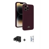 MARSİLYAN™- iPhone 15 Pro Max Kılıf Vadi Çizgi Prime - Siyah Bilvis 0.18mm Plus Cam Ekran Koruyucu + Raze Metal Kamera Lens - SH