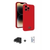 MARSİLYAN™- iPhone 15 Pro Max Kılıf Vadi Çizgi Prime - Siyah Bilvis 0.18mm Plus Cam Ekran Koruyucu + Raze Metal Kamera Lens - TMGI