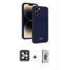 MARSİLYAN™- iPhone 15 Pro Max Kılıf Vadi Çizgi Prime - Siyah Bilvis 3D Cam Ekran Koruyucu + PVD Metal Kamera Lens - SH