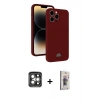 MARSİLYAN™- iPhone 15 Pro Max Kılıf Vadi Çizgi Prime - Siyah Bilvis 3D Cam Ekran Koruyucu + PVD Metal Kamera Lens - GI