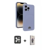 MARSİLYAN™- iPhone 15 Pro Max Kılıf Vadi Çizgi Prime - Siyah Bilvis 3D Cam Ekran Koruyucu + PVD Metal Kamera Lens - GI