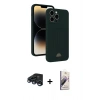 MARSİLYAN™- iPhone 15 Pro Max Kılıf Vadi Çizgi Prime - Siyah Bilvis 3D Mat Cam Ekran Koruyucu + Raze Metal Kamera Lens - LT