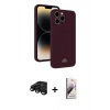 MARSİLYAN™- iPhone 15 Pro Max Kılıf Vadi Çizgi Prime - Siyah Bilvis 3D Mat Cam Ekran Koruyucu + Raze Metal Kamera Lens - SH