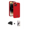 MARSİLYAN™- iPhone 15 Pro Max Kılıf Vadi Çizgi Prime - Siyah Bilvis 3D Mat Cam Ekran Koruyucu + Raze Metal Kamera Lens - SH