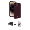 MARSİLYAN™- iPhone 15 Pro Max Kılıf Vadi Çizgi Prime - Siyah Bilvis 3D Mat Cam Ekran Koruyucu + Raze Metal Kamera Lens - GS
