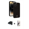MARSİLYAN™- iPhone 15 Pro Max Kılıf Vadi Çizgi Prime - Siyah Bilvis 3D Mat Cam Ekran Koruyucu + Raze Metal Kamera Lens - LT