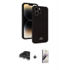 MARSİLYAN™- iPhone 15 Pro Max Kılıf Vadi Çizgi Prime - Siyah Bilvis 3D Mat Cam Ekran Koruyucu + Raze Metal Kamera Lens - GS