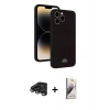 MARSİLYAN™- iPhone 15 Pro Max Kılıf Vadi Çizgi Prime - Siyah Bilvis 3D Mat Cam Ekran Koruyucu + Raze Metal Kamera Lens - TMGI