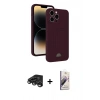 MARSİLYAN™- iPhone 15 Pro Max Kılıf Vadi Çizgi Prime - Siyah Bilvis 3D Mat Cam Ekran Koruyucu + Raze Metal Kamera Lens - TMGI